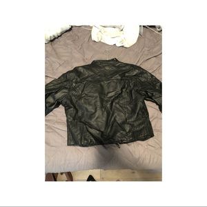 She bang pink leather racing jacket